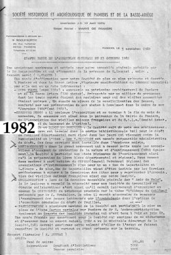 1982 : Exposition photo. 120 clichés pris lors de la campagne photo de 1981