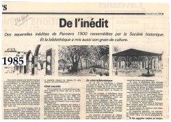 1985 : Des aquarelles inédites de Pamiers 1900 rassemblées par la société historique